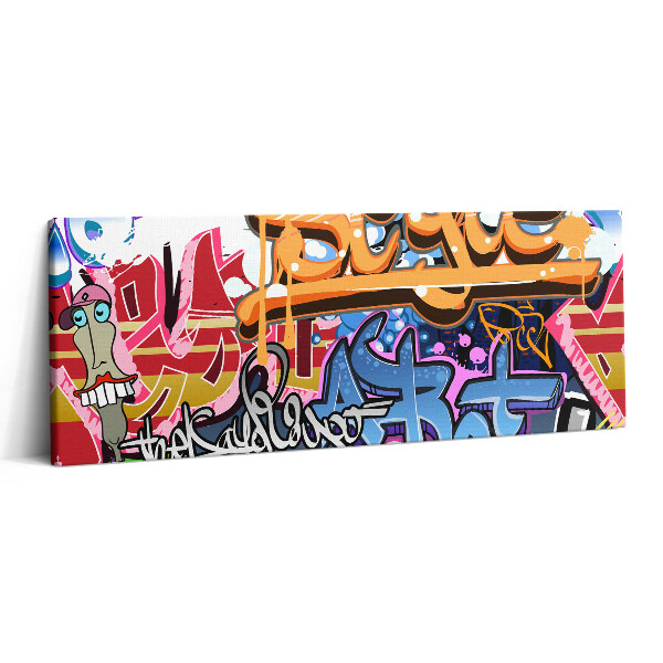 Obraz na plátne 125x50 Farebná graffiti abstrakcia so smiešnou tvárou