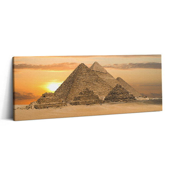 Obraz na plátne 125x50 Pyramidy v západe slnka