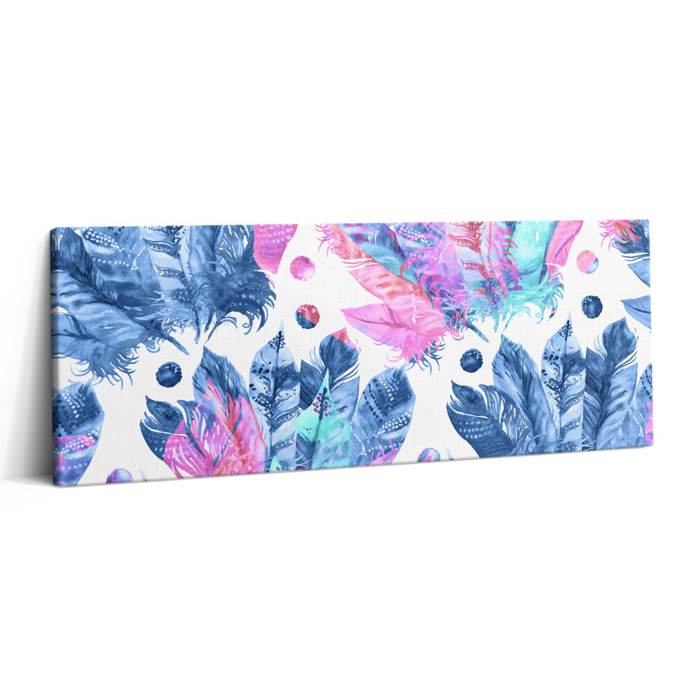 Fotoobraz na plátne 125x50 Farebné pierka a bodky