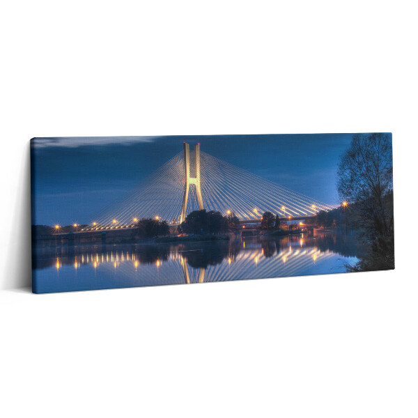 Obraz na plátne 125x50 Nočný most nad riekou