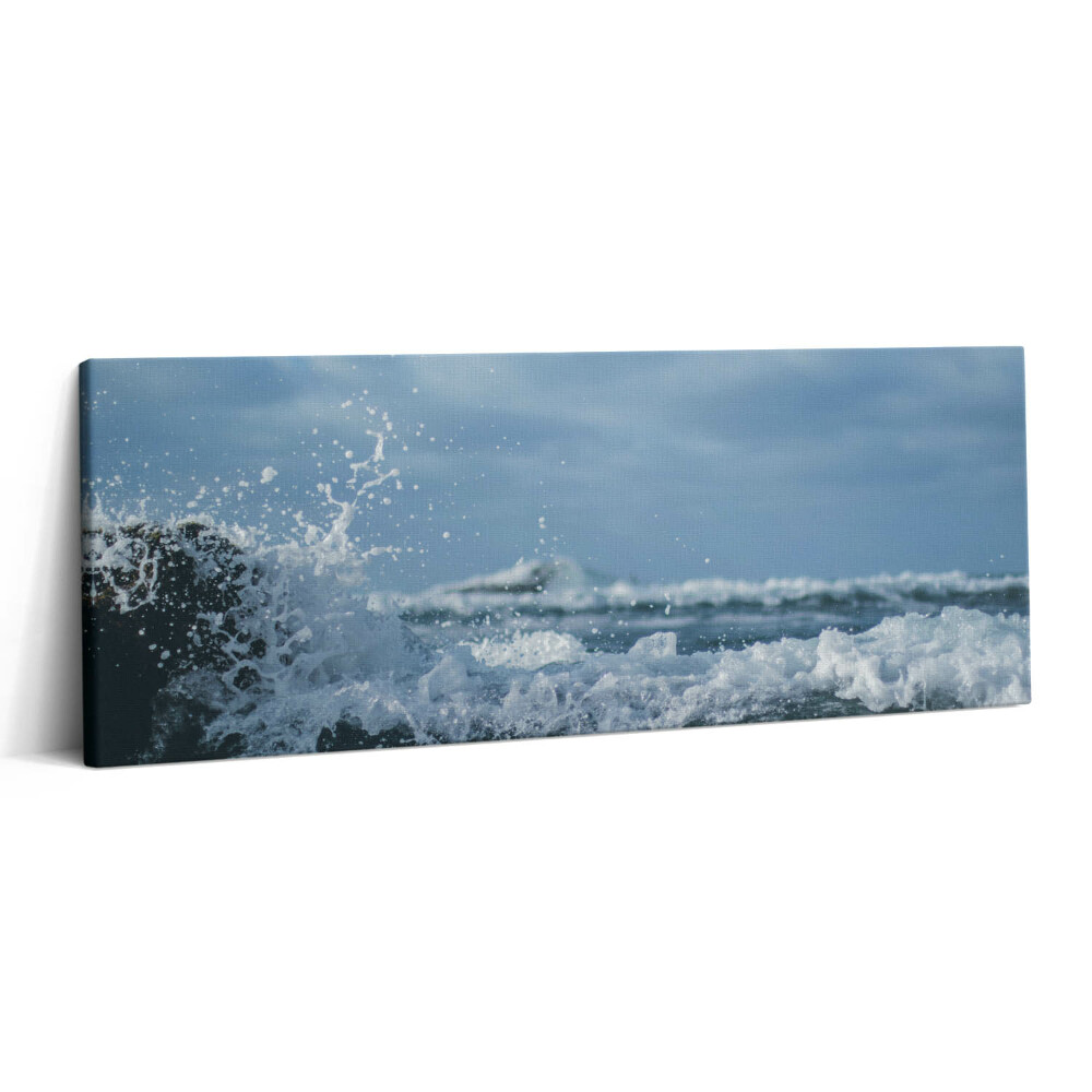 Obraz na plátne 125x50 Búrlivé morské vlny na plátne