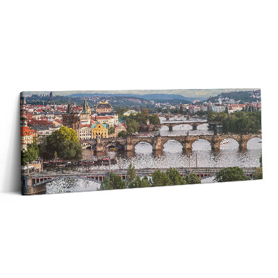 Fotoobraz na plátne 125x50 Mosty nad riekou Vltavou v Prahe