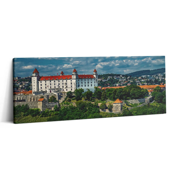 Obraz na plátne 125x50 Hrad na kopci pod modrou oblohou