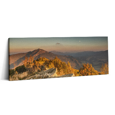 Obraz na plátne 125x50 Zlaté hory pri západe slnka