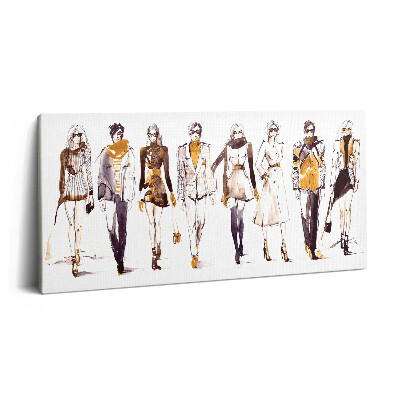 Fotoobraz na plátne 140x70 Módna prehliadka v jesenných tónoch