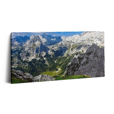 Obraz na plátne 140x70 Horské vrcholy a zelené údolie
