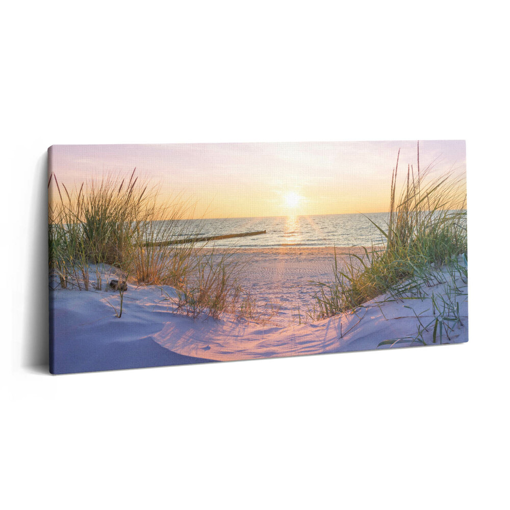 Fotoobraz na plátne 140x70 Západ slnka nad piesočnou plážou