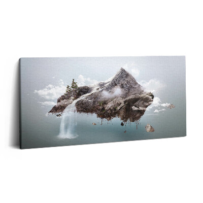 Obraz na plátne 140x70 Plávajúca hora v oblakoch