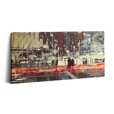 Fotoobraz na plátne 140x70 Nočná ulica v meste svetiel