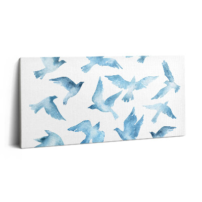 Fotoobraz na plátne 140x70 Modré siluety lietajúcich vtákov