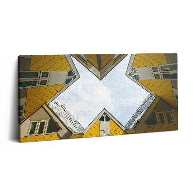 Fotoobraz na plátne 140x70 Kubické domy pod modrou oblohou