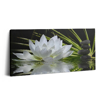Obraz na plátne 140x70 Biela ľalia a kamene v harmónii