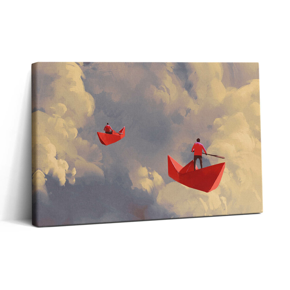 Obraz na plátne 30x20 Červené lode v oblakoch