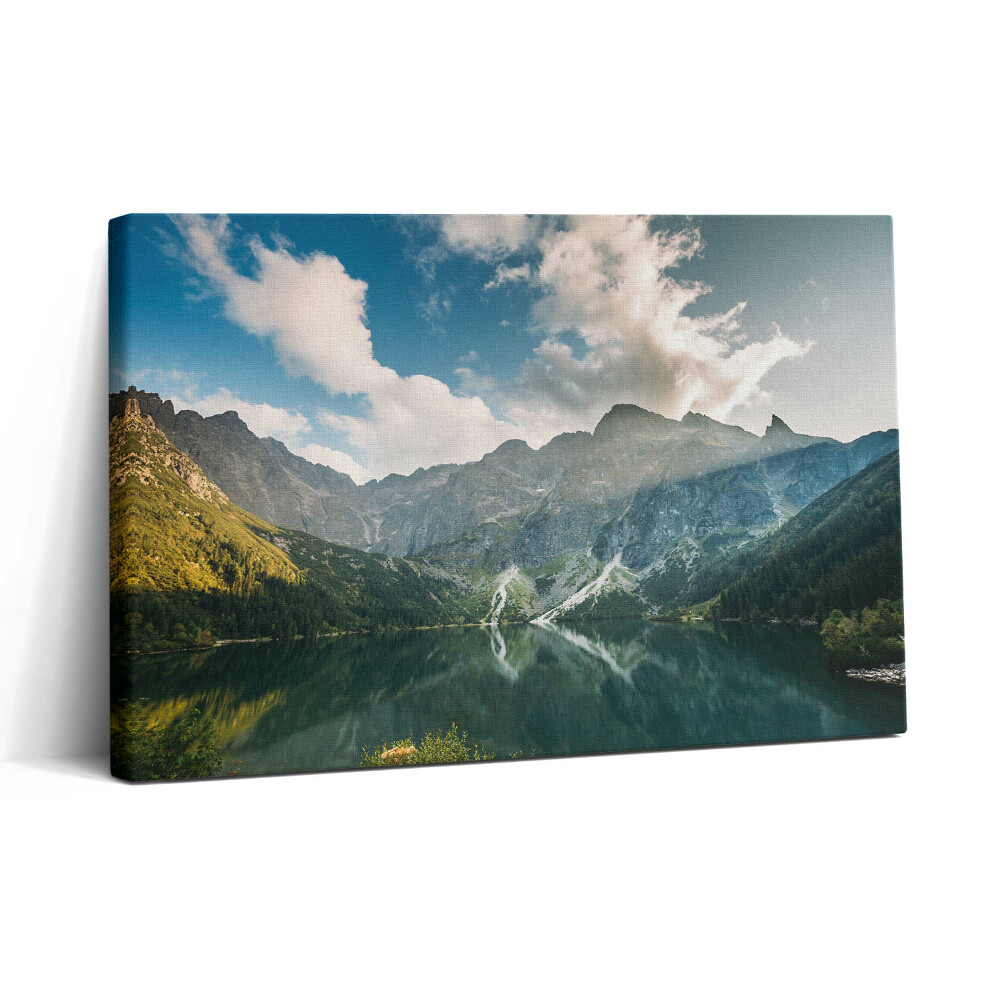 Fotoobraz na plátne 30x20 Hory nad jazerom v oblakoch