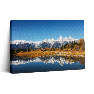Obraz na plátne 30x20 Jesenné hory odrážajúce sa v jazere