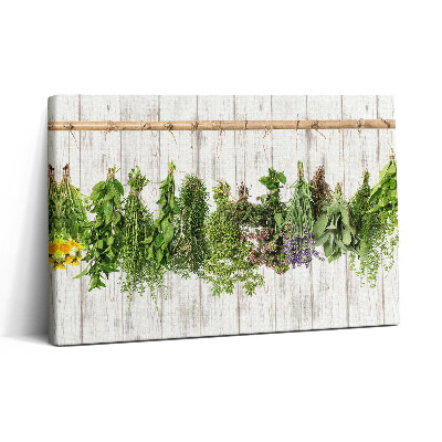Obraz na plátne 30x20 Závesné sušené bylinky na dreve