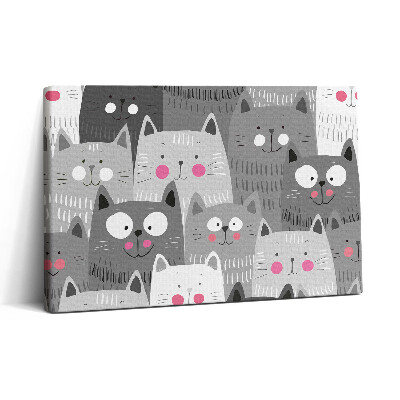Obraz na plátne 30x20 Mačacie tváre v odtieňoch šedej