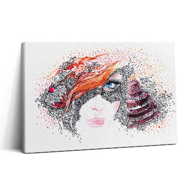 Obraz na plátne 30x20 Maska a torta vo vlasoch