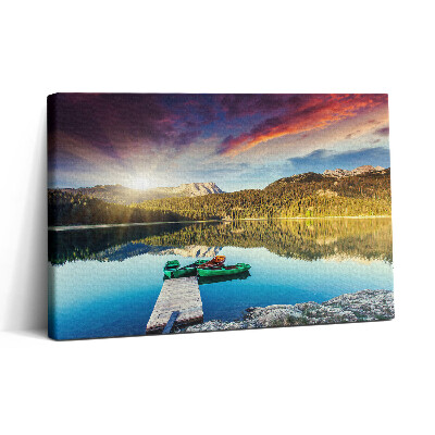 Obraz na plátne 30x20 Pokojné jazero pri západe slnka