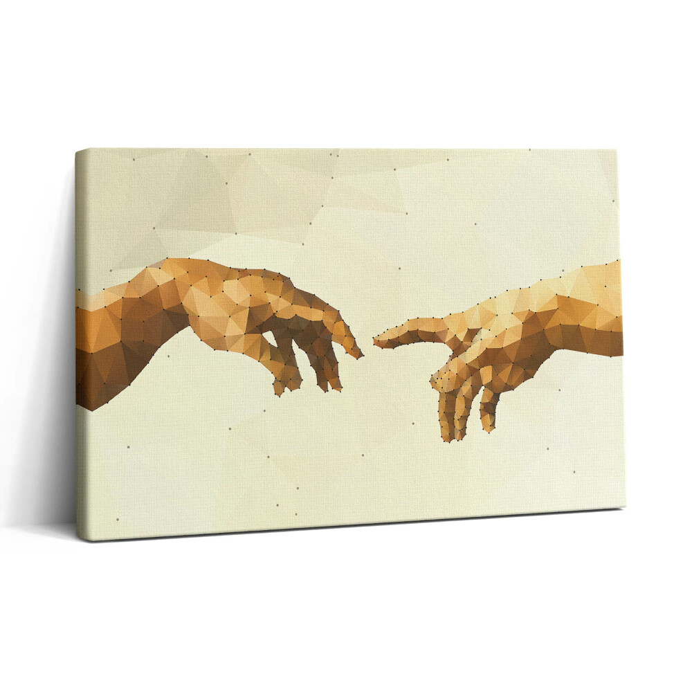 Obraz na plátne 30x20 Polygonálne ruky dotyku