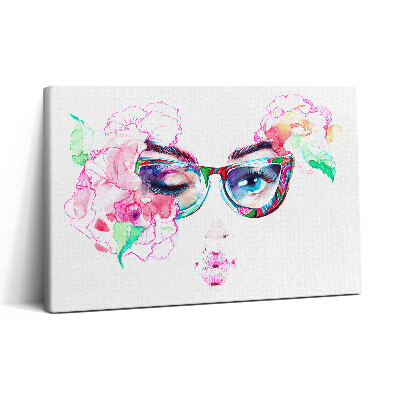 Fotoobraz na plátne 30x20 Farebné okuliare a kvety fantázie