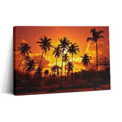 Fotoobraz na plátne 30x20 Palmy v ohnivom západe slnka