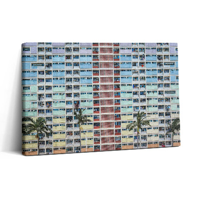 Obraz na plátne 30x20 Farebná mozaika panelákových okien