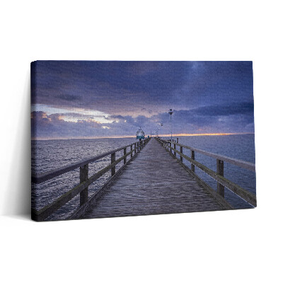 Obraz na plátne 30x20 Mólo za súmraku pri mori