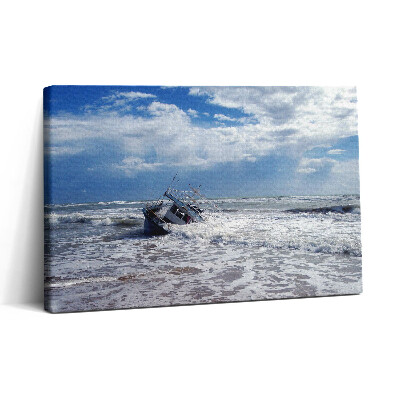 Fotoobraz na plátne 30x20 Loď v rozbúrenom mori