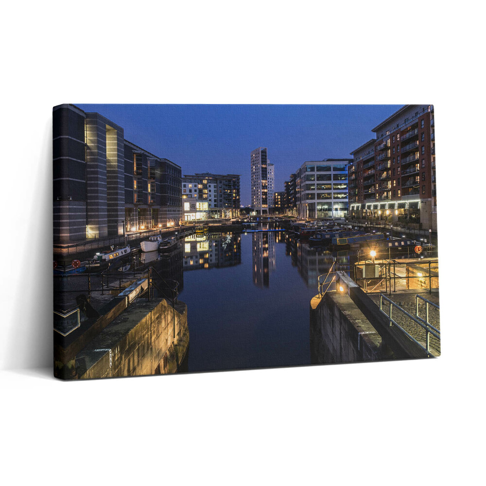 Obraz na plátne 30x20 Nočné mesto pri rieke