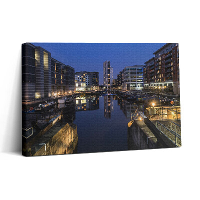 Obraz na plátne 30x20 Nočné mesto pri rieke