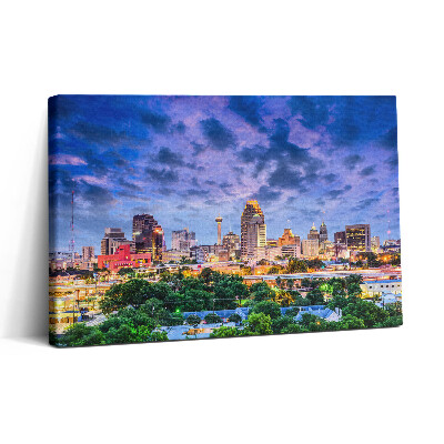 Obraz na plátne 30x20 Mesto pri západe slnka