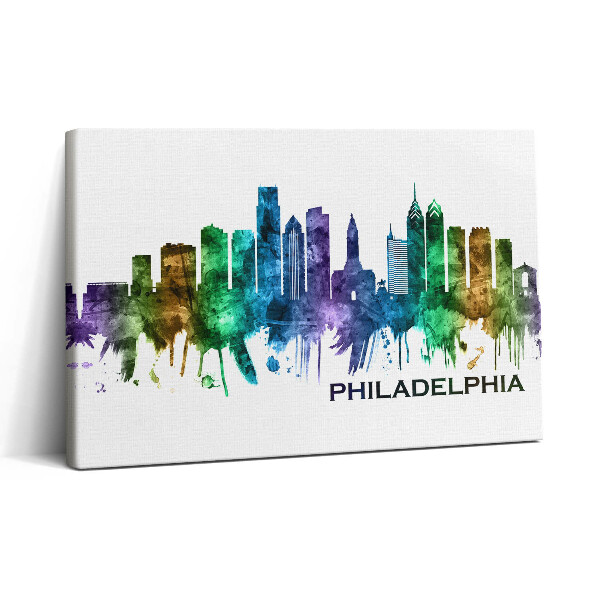 Obraz na plátne 30x20 Farebná silueta mesta Philadelphia