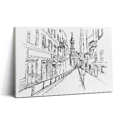 Obraz na plátne 30x20 Ulica s kostolnou vežou