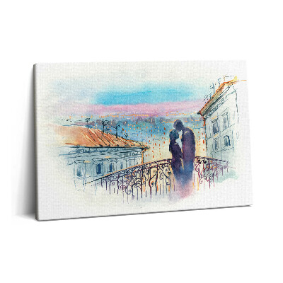 Obraz na plátne 60x40 Maľba zobrazujúca zamilovaný pár