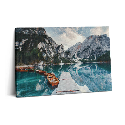 Obraz na plátne 60x40 Loďka na jazere v horách