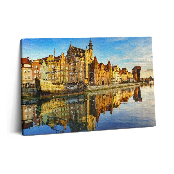 Fotoobraz na plátne 60x40 Gdansk Rieka Motlawa