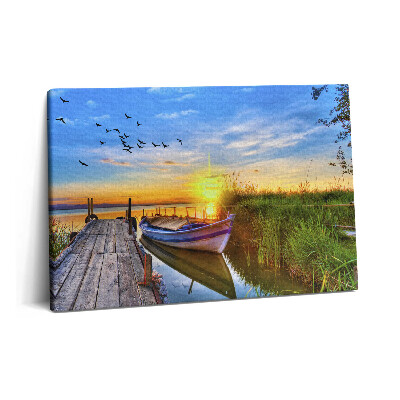 Obraz na plátne 60x40 Pohľad na jazero a západ slnka