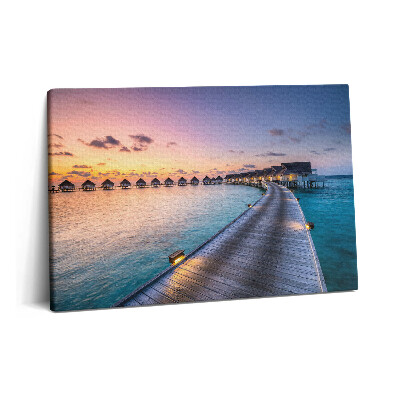 Obraz na plátne 60x40 Západ slnka na Maldivách