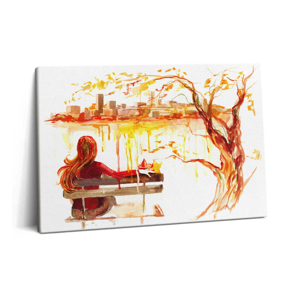 Fotoobraz na plátne 60x40 Jesenná krajina - žena