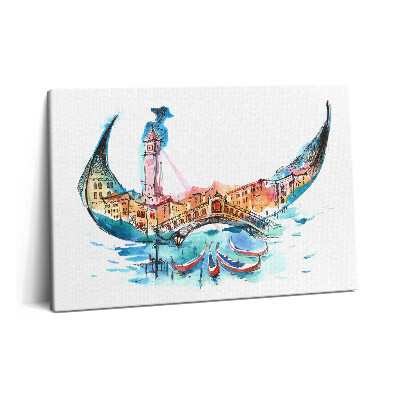 Fotoobraz na plátne 60x40 Zhrnutie - talianske gondoly v Benátkach