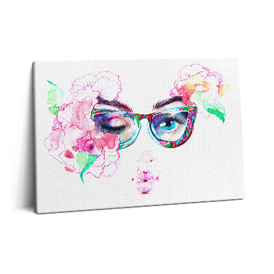 Fotoobraz na plátne 60x40 Tvár ženy s okuliarmi