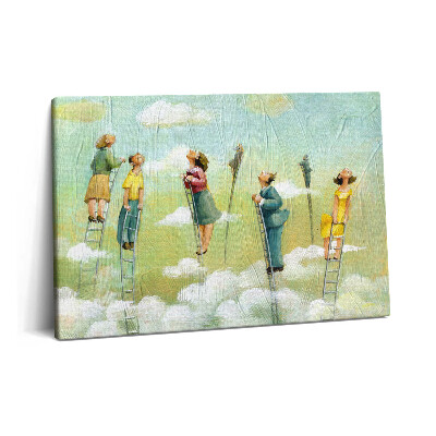 Fotoobraz na plátne 60x40 Ľudia na rebríku