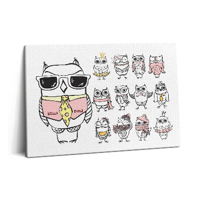 Obraz na plátne 60x40 Vintage plagát so sovami