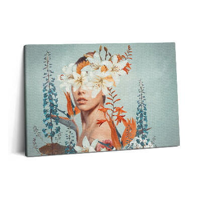 Obraz na plátne 60x40 Abstraktná žena s kvetmi