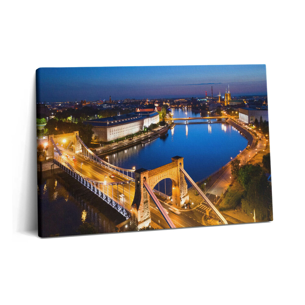 Obraz na plátne 60x40 Mesto Vroclav v noci