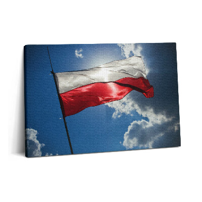 Fotoobraz na plátne 60x40 Poľská vlajka na oblohe