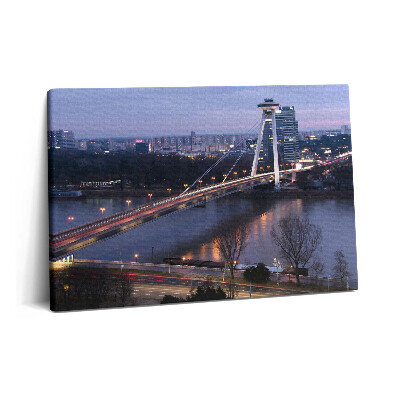 Fotoobraz na plátne 60x40 Most UFO nad Dunajom v Bratislave