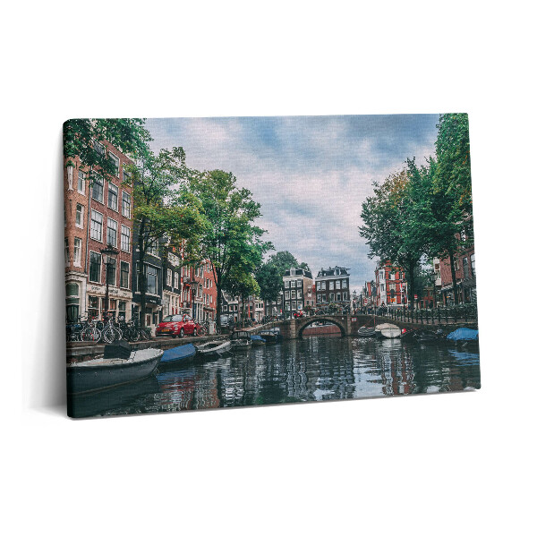 Fotoobraz na plátne 60x40 Kanál v centre Amsterdamu