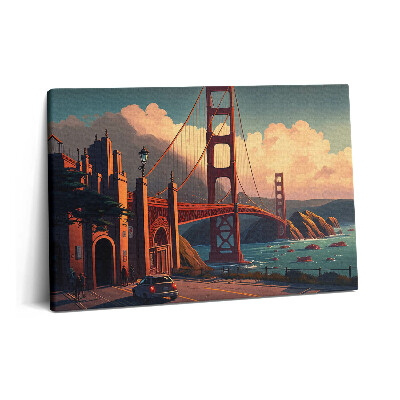 Obraz na plátne 60x40 Ilustrácia mosta v San Franciscu